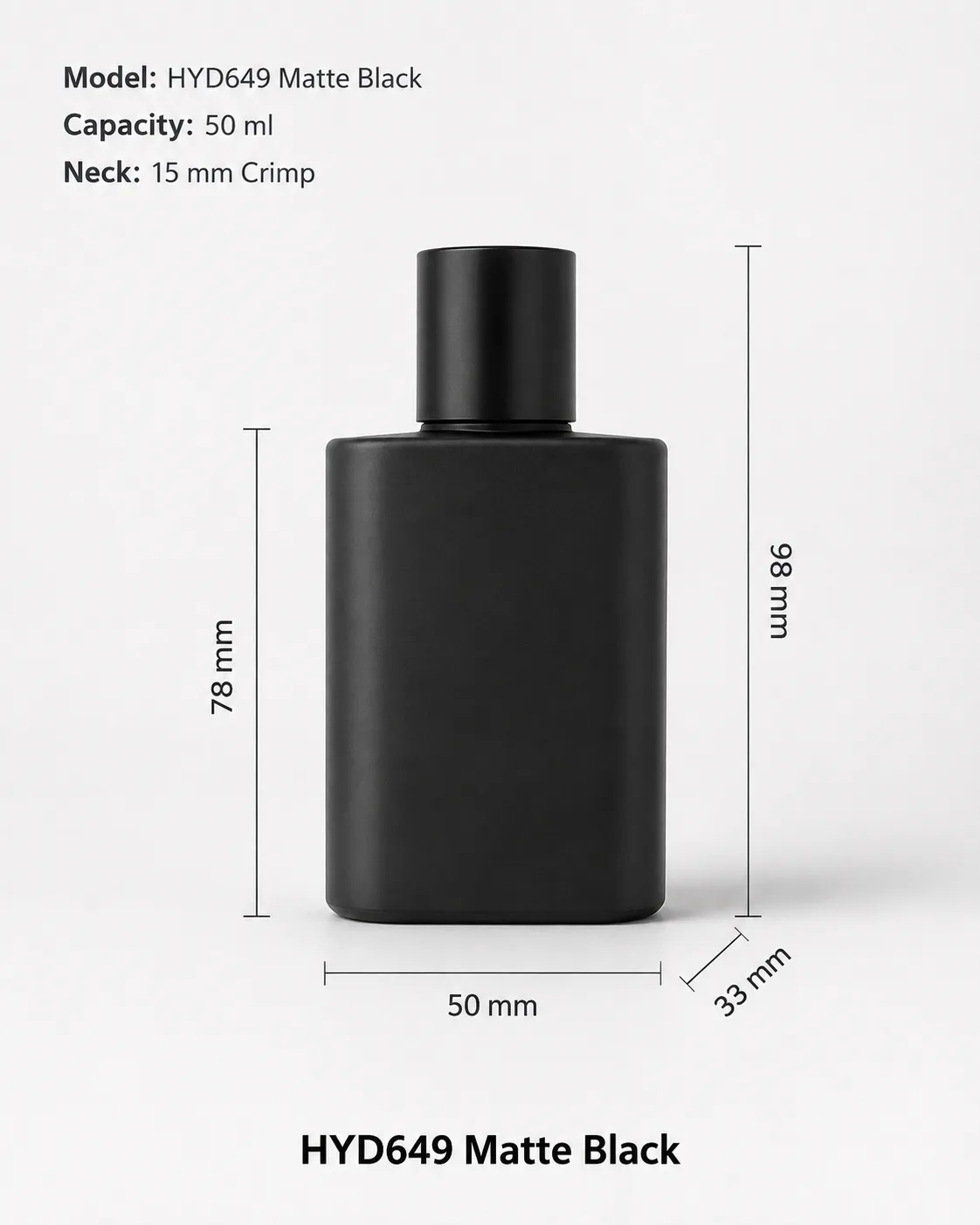 HYD649 Matte Black perfume bottle
